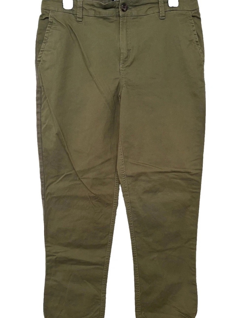 GAP Womens Relaxed Girlfriend Olive Green Khacki Casual Chino Pants Cotton Sz 10